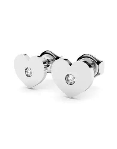 Boucles d'oreilles Puces Cœurs avec Diamants Adam & Eve