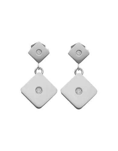 Boucles d'oreilles Pendantes Losanges en Or avec Diamants Adam & Eve