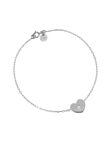 Bracelet Cœur avec Diamant Adam & Eve - Grand modèle