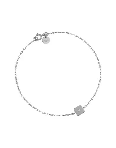 Bracelet Carré avec Diamant Adam & Eve - Petit modèle