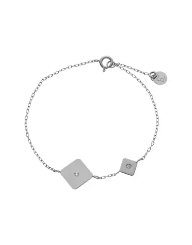 Bracelet Double Losange en Or avec Diamant Adam & Eve