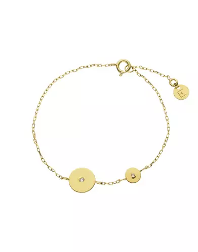 Bracelet Double Rond en Or avec Diamant Adam & Eve