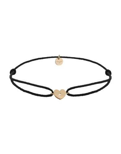 Bracelet cordon et or motif Coeur Adam & Eve - Petit modèle