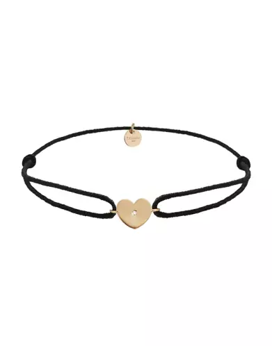 Bracelet cordon et or motif Coeur Adam & Eve - Grand modèle