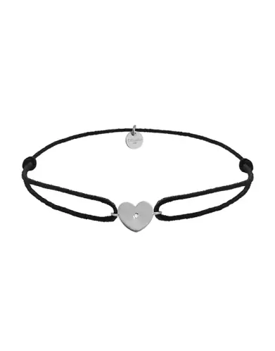 Bracelet cordon et or motif Coeur Adam & Eve - Grand modèle