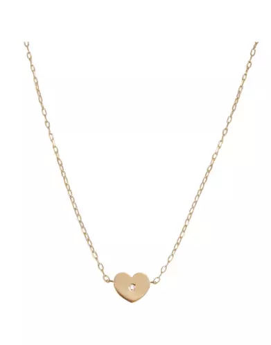 Collier Coeur avec Diamant Adam & Eve en Or Petit modèle