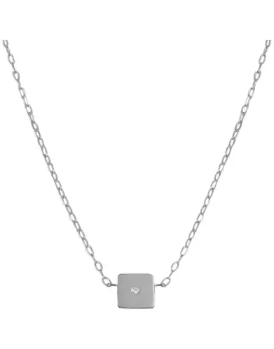 Collier Carré avec Diamant Adam & Eve en Or Petit modèle