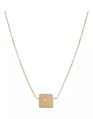 Collier Carré avec Diamant Adam & Eve en Or Grand modèle