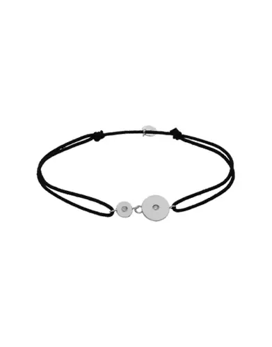 Bracelet cordon et or motif double Rond Adam & Eve