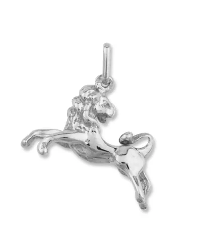 Pendentif Massif Zodiaque Lion Argent