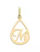 Pendentif Lettre Goutte Ajourée en Or