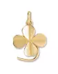 Pendentif Relief Trèfle à 4 Feuilles Satiné en Or
