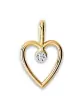 Pendentif Coeur ajouré en Or avec Diamant