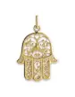 Pendentif Main de Fatma Ajourée Filigrane en Or Grand Modèle