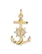 Pendentif Ancre Marine Barre et Corde en Or