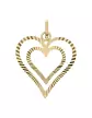 Pendentif Double Cœur Ajouré Lapidé Soleillé en Or