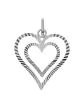 Pendentif Double Cœur Ajouré Lapidé Soleillé en Or
