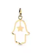 Pendentif Main de Fatma Ajourée et Étoile en Or Taille Intermédiaire