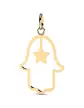 Pendentif Main de Fatma Ajourée et Étoile en Or Grand modèle