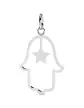 Pendentif Main de Fatma Ajourée et Étoile en Or Grand modèle