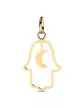 Pendentif Main de Fatma Ajourée et Lune en Or Modèle Taille Intermédiaire
