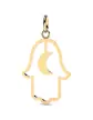 Pendentif Main de Fatma Ajourée et Lune en Or Grand Modèle
