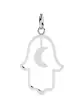 Pendentif Main de Fatma Ajourée et Lune en Or Grand Modèle