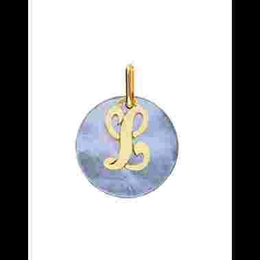 Pendentif Lettre en Or avec Nacre – Petit Modèle image cachée