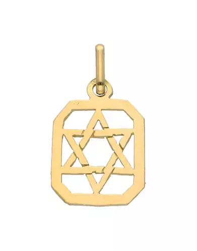 Pendentif en Or Étoile de David Ajourée Encadrée