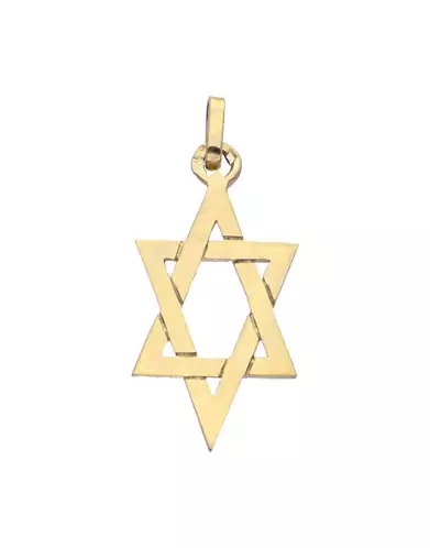Pendentif en Or Étoile de David Étirée Ajourée Petit Modèle