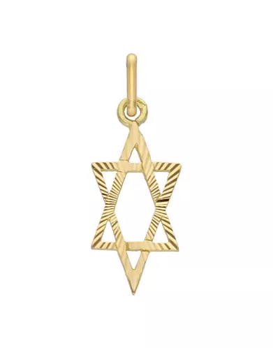 Pendentif en Or Étoile de David Ajourée et Soleillée Petit Modèle