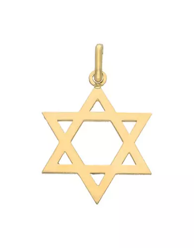 Pendentif en Or Étoile de David Lisse Ajourée