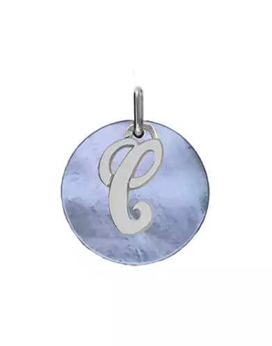 Pendentif Lettre en Or avec Nacre – Grand Modèle