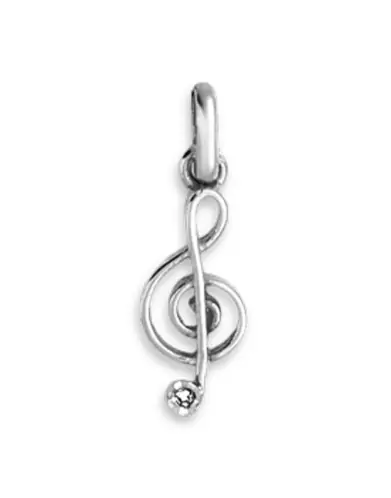 Pendentif Clé de Sol en Or et Diamant