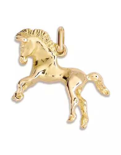 Pendentif Cheval Massif en Or