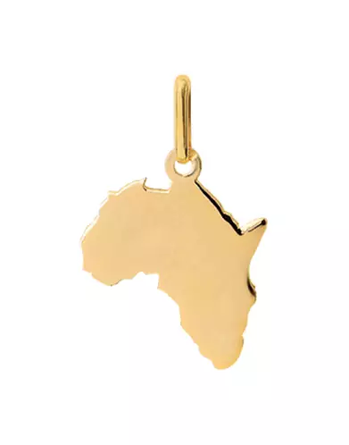Pendentif Afrique en Or Poli Personnalisable