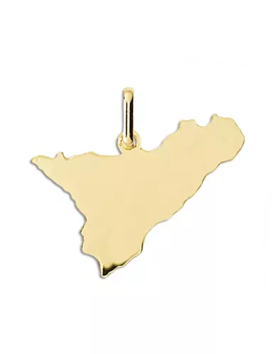 Pendentif Sicile en Or Poli Personnalisable