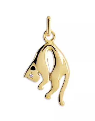 Pendentif Panthère en Or Œil Diamant