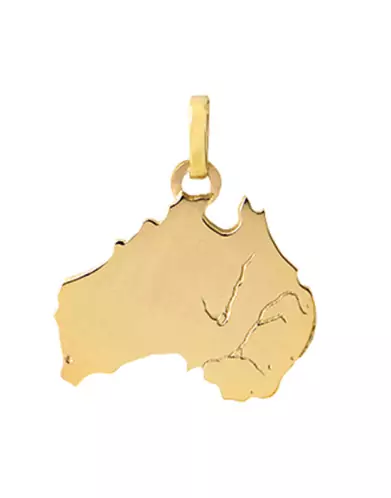 Pendentif Australie Gravé en Or Poli Personnalisable
