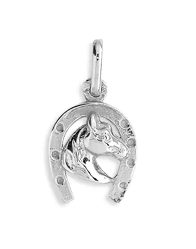 Pendentif Tête et Fer à Cheval en Or