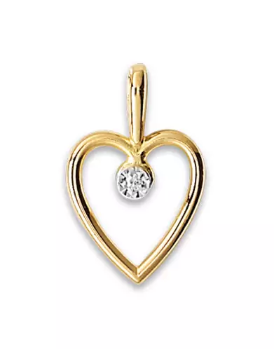 Pendentif Coeur ajouré en Or avec Diamant