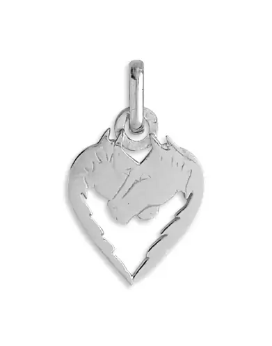 Pendentif Chevaux Cœur Ajouré en Or