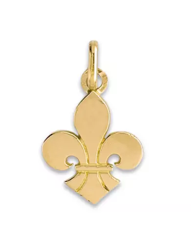 Pendentif Lapidé Fleur de Lys en Or
