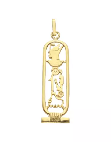 Pendentif Cartouche Égyptien Ajouré en Or