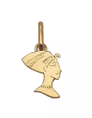 Pendentif Lapidé Tête Néfertiti en Or