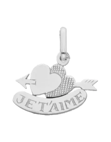 Pendentif Double Cœurs Gravé Je T’aime en Or