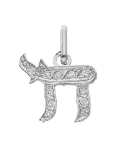 Pendentif Signe de Vie Symbole Haï en Or et Diamants