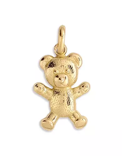 Pendentif en Or Gravé Ourson Mignon