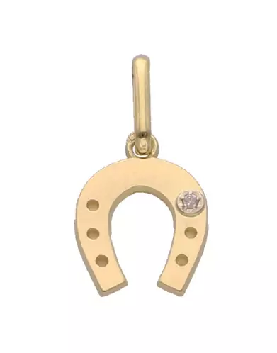 Pendentif Fer à Cheval et Diamant en Or