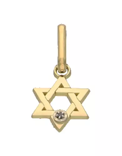 Pendentif Petite Étoile de David Ajourée en Or et Diamant